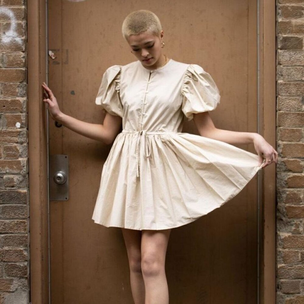 Xirena Aurie Short Sleeve Dress Sand Neutral Size S